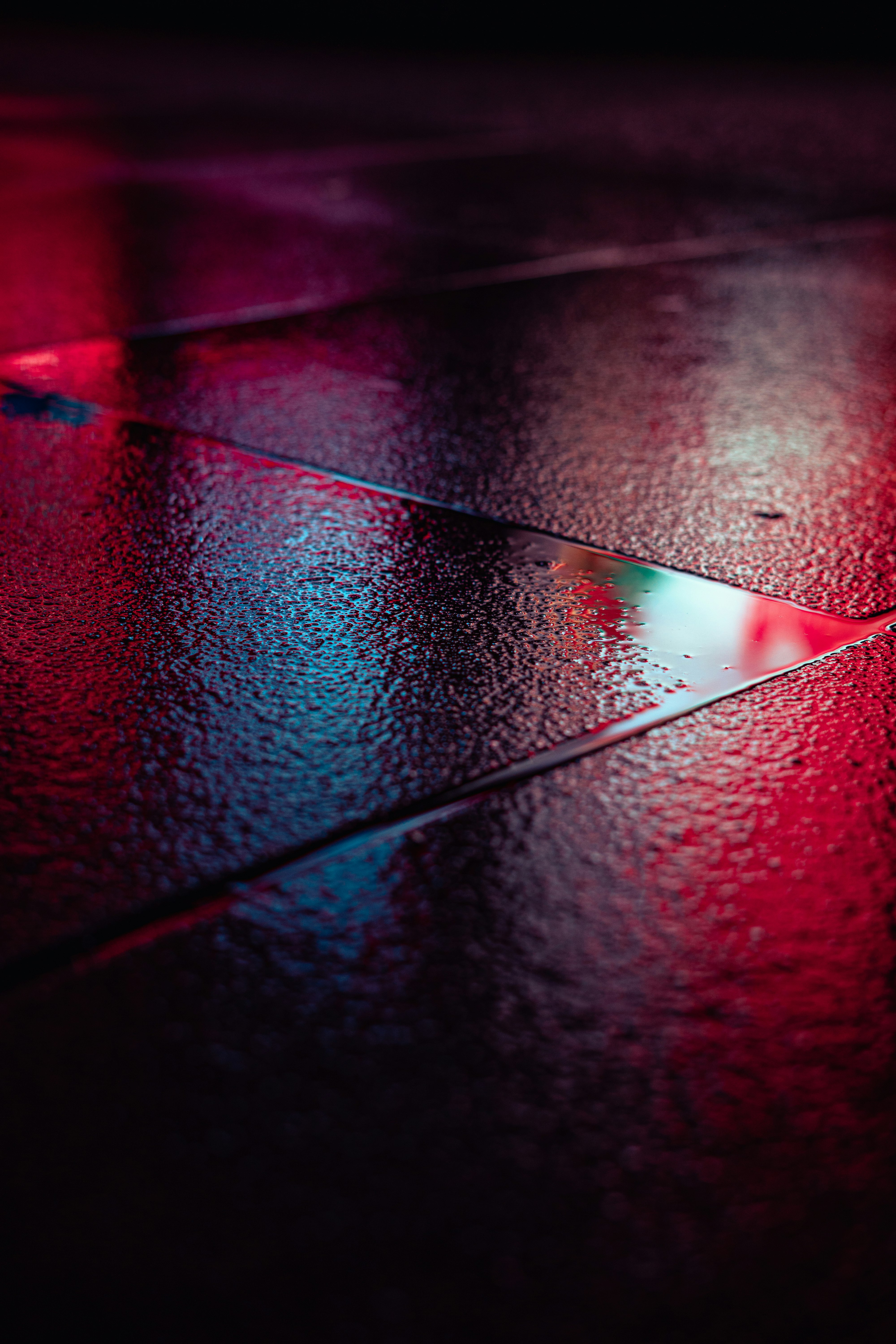 red light on black surface